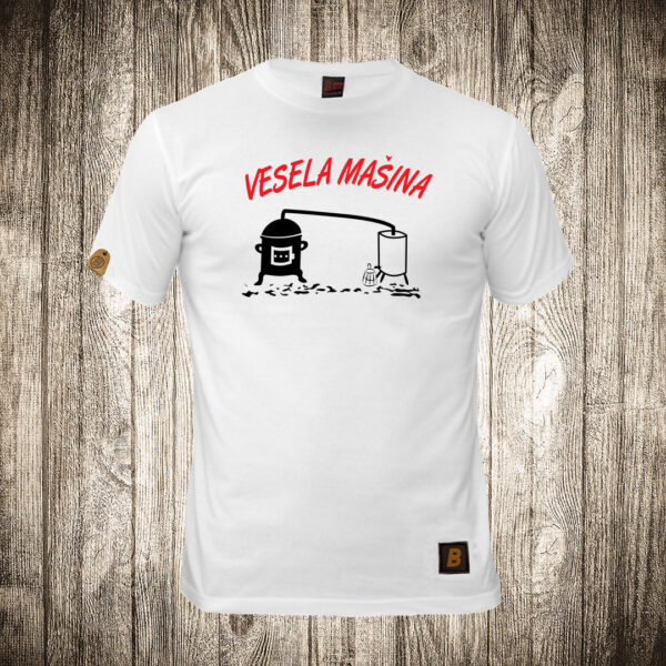 decija majica boja bela slika vesela masina rakija