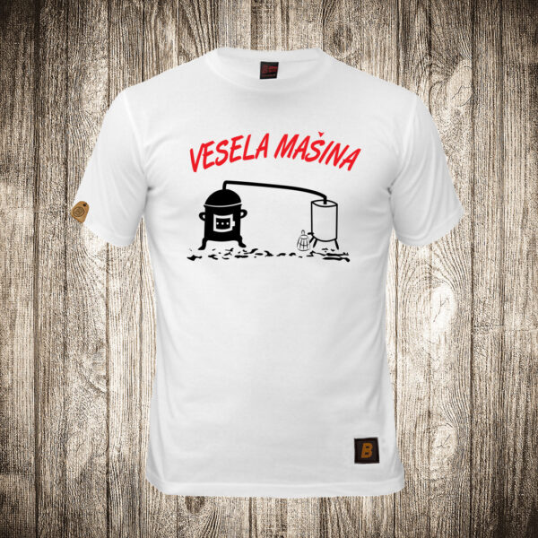 muska majica boja bela slika vesela masina rakija