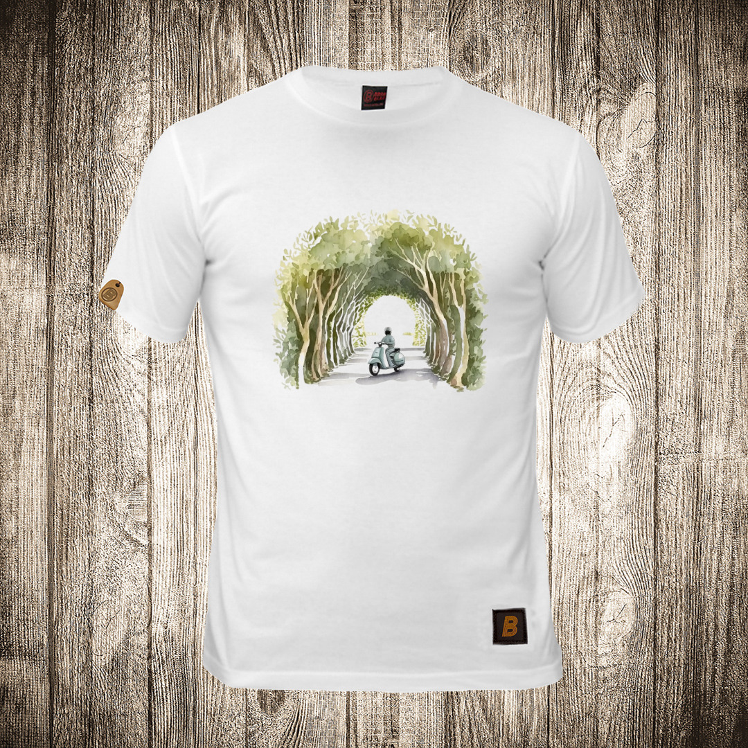 Muška majica bele boje sa motivom Vespa 12 muska majica boja bela slika vespa 12