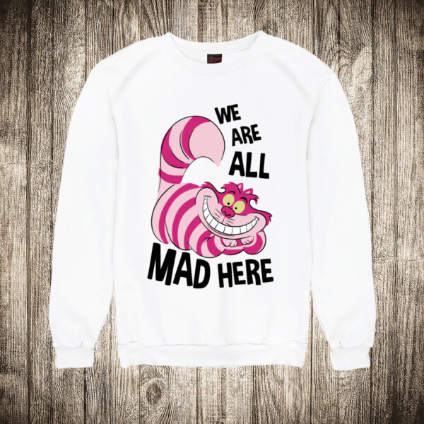 duks bez kapuljace boja bela slika we all mad here 2 macka
