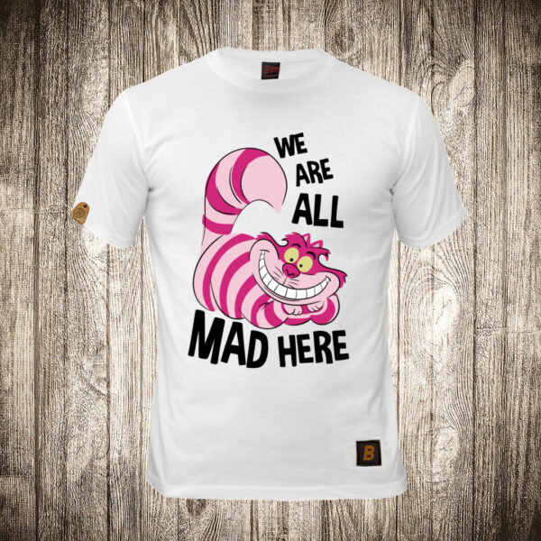 muska majica boja bela slika we all mad here 2 macka