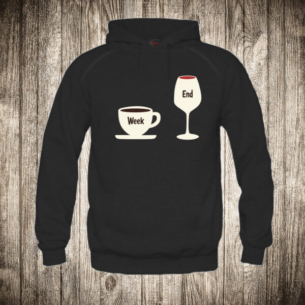 duks sa kapuljacom boja crna slika week kafa end vino