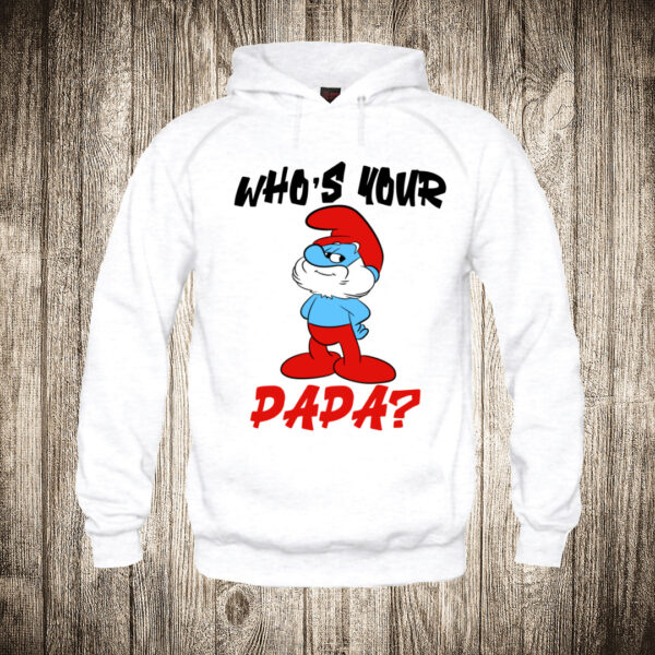 duks sa kapuljacom boja bela slika who is your papa veliki strumf