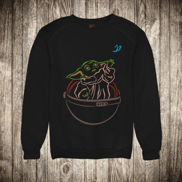 duks bez kapuljace boja crna slika yoda i leptir star wars konture