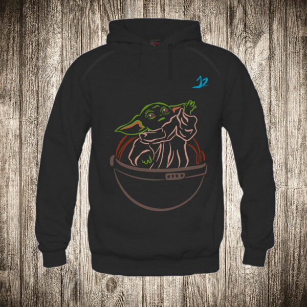duks sa kapuljacom boja crna slika yoda i leptir star wars konture
