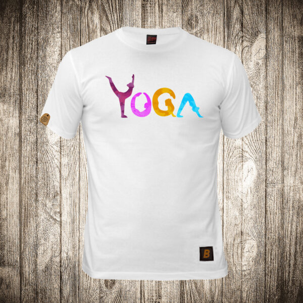 muska majica boja bela slika yoga joga