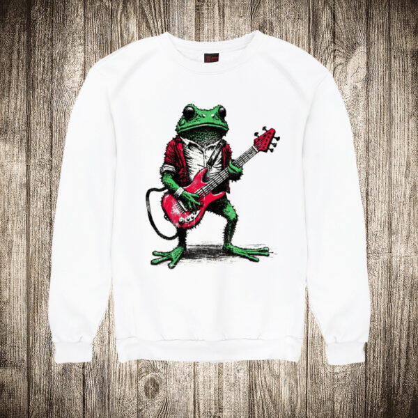 duks bez kapuljace boja bela slika zaba roker muzika gitara