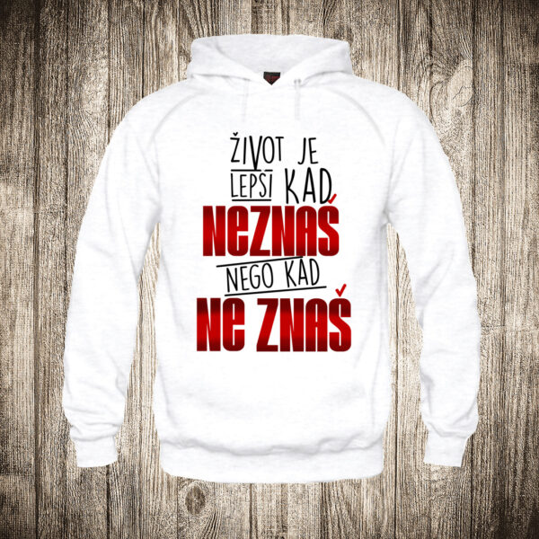 deciji duks boja bela slika zivot je lepsi kad neznas nego kad ne znas