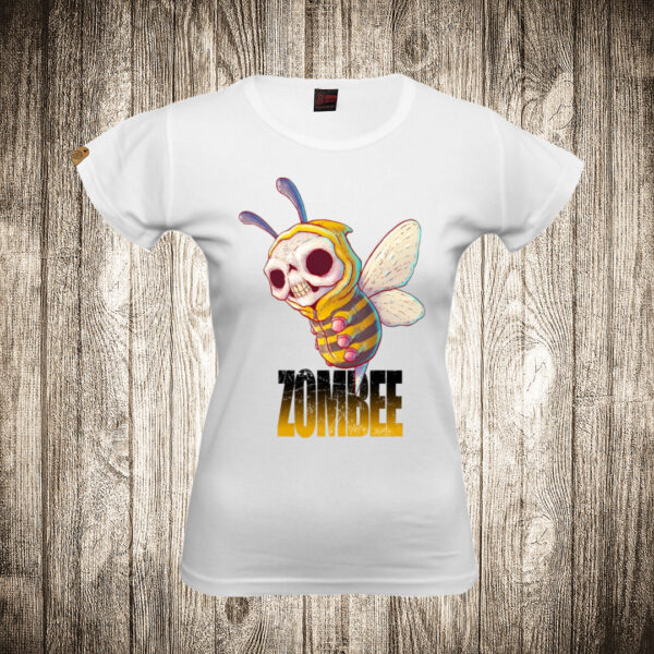 zenska majica boja bela slika zombee pcela