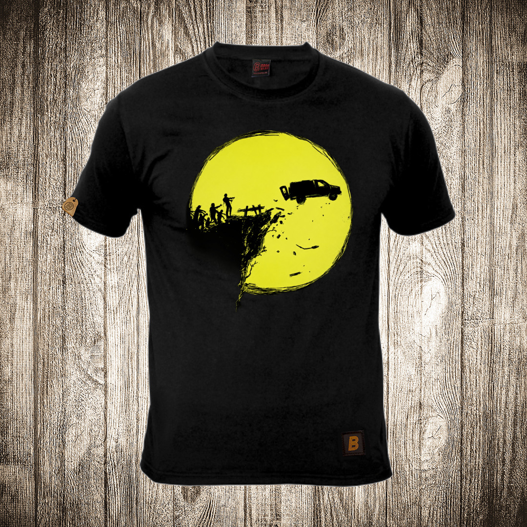 Muška majica crne boje sa motivom Zombie apokalipsa / Kombi ( Mesečina ) muska majica boja crna slika zombie apokalipsa kombi mesecina